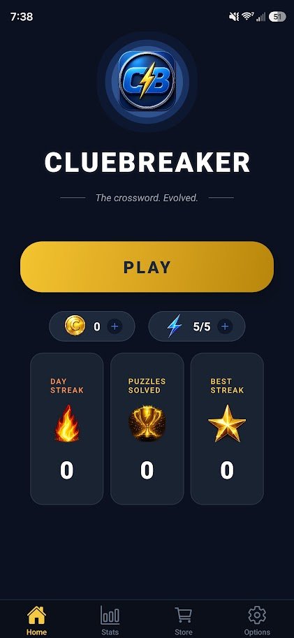 ClueBreaker home screen